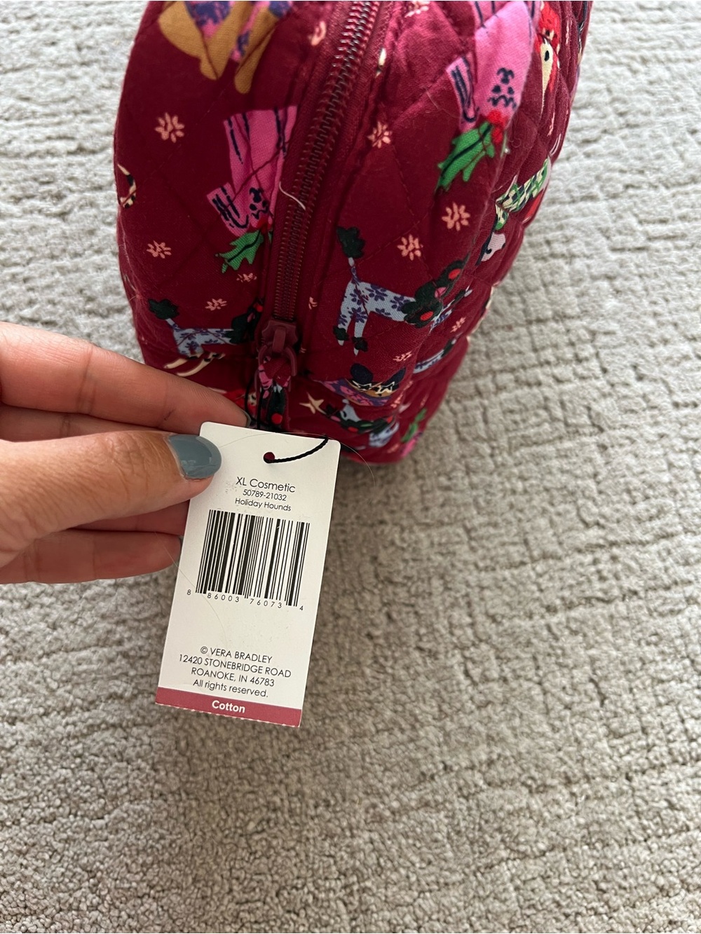 Vera Bradley XL Cosmetic Pouch in Holiday Hounds Print - Picture 11 of 11
